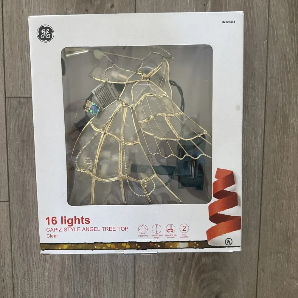 Capiz-Style Angel Tree Top, 16ct, Clear, GE‎ Holiday Classics® Incandescent